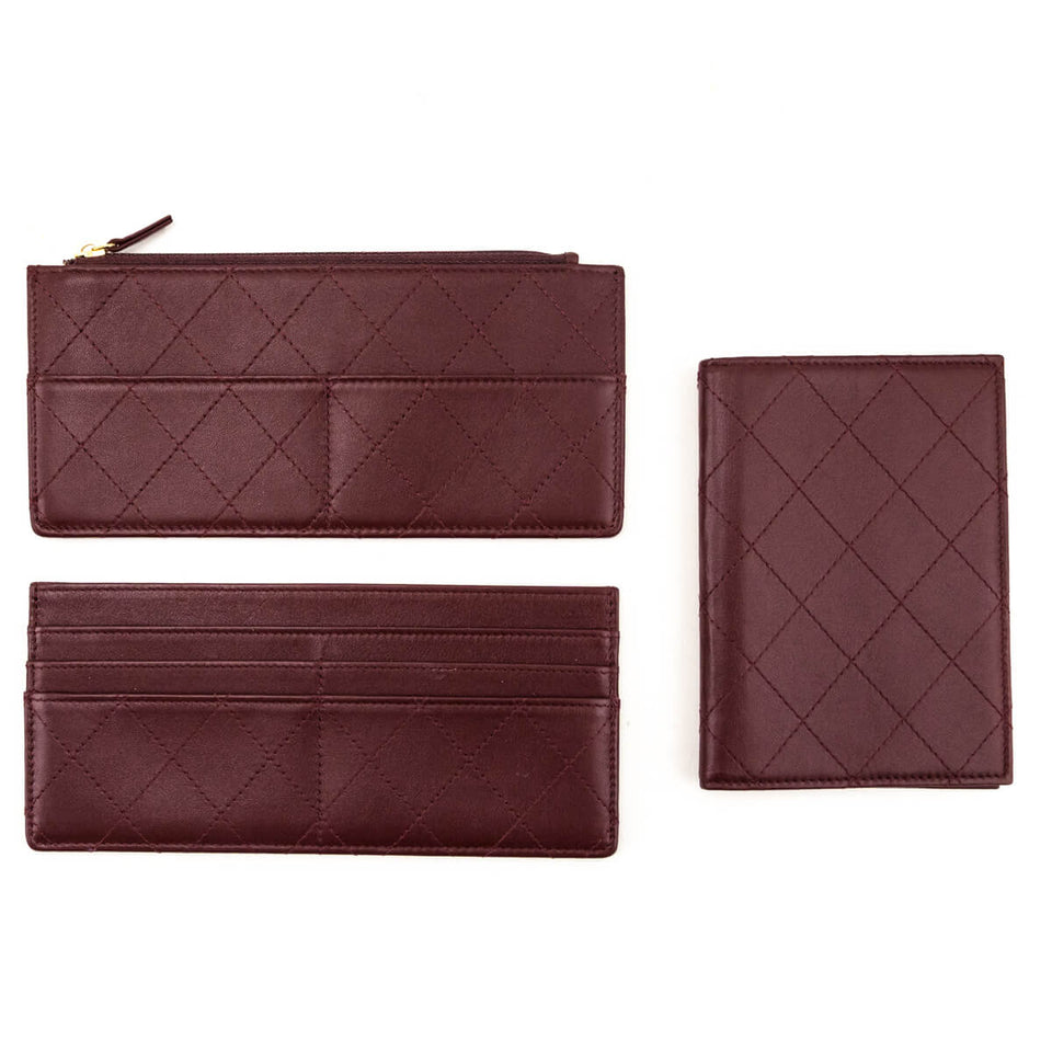 Chanel Black Caviar Quilted Travel Wallet Clutch