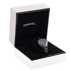 Chanel Black Ceramic & Diamonds J12 29mm Watch