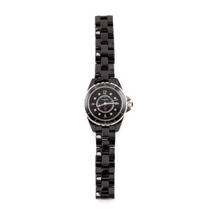 Chanel Black Ceramic & Diamonds J12 29mm Watch