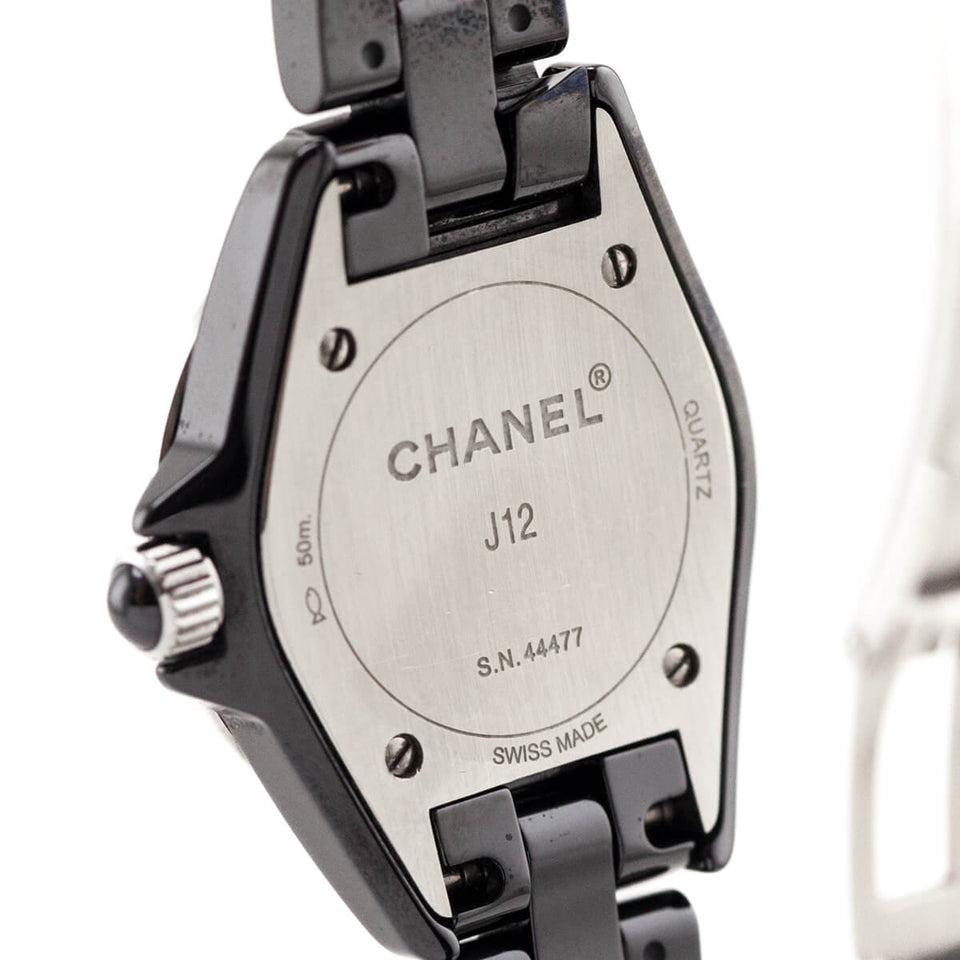 Chanel Black Ceramic & Diamonds J12 29mm Watch