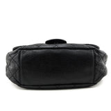 Chanel Black Glazed Calfskin Stitched XL On The Road Flap