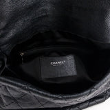 Chanel Black Glazed Calfskin Stitched XL On The Road Flap