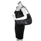 Chanel Black Glazed Calfskin Stitched XL On The Road Flap