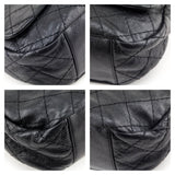 Chanel Black Glazed Calfskin Stitched XL On The Road Flap