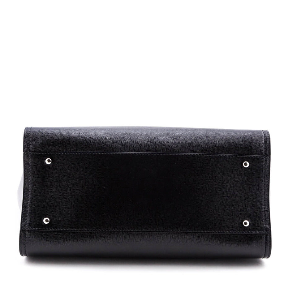 Chanel Black Grained Calfskin Large Deauville Tote SHW
