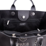 Chanel Black Grained Calfskin Large Deauville Tote SHW