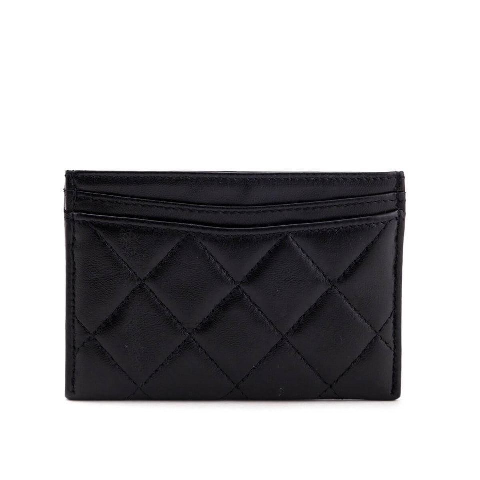 Chanel Black Lambskin Card Holder