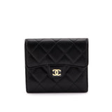 Chanel Black Lambskin Classic Small Flap Wallet