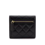 Chanel Black Lambskin Classic Small Flap Wallet
