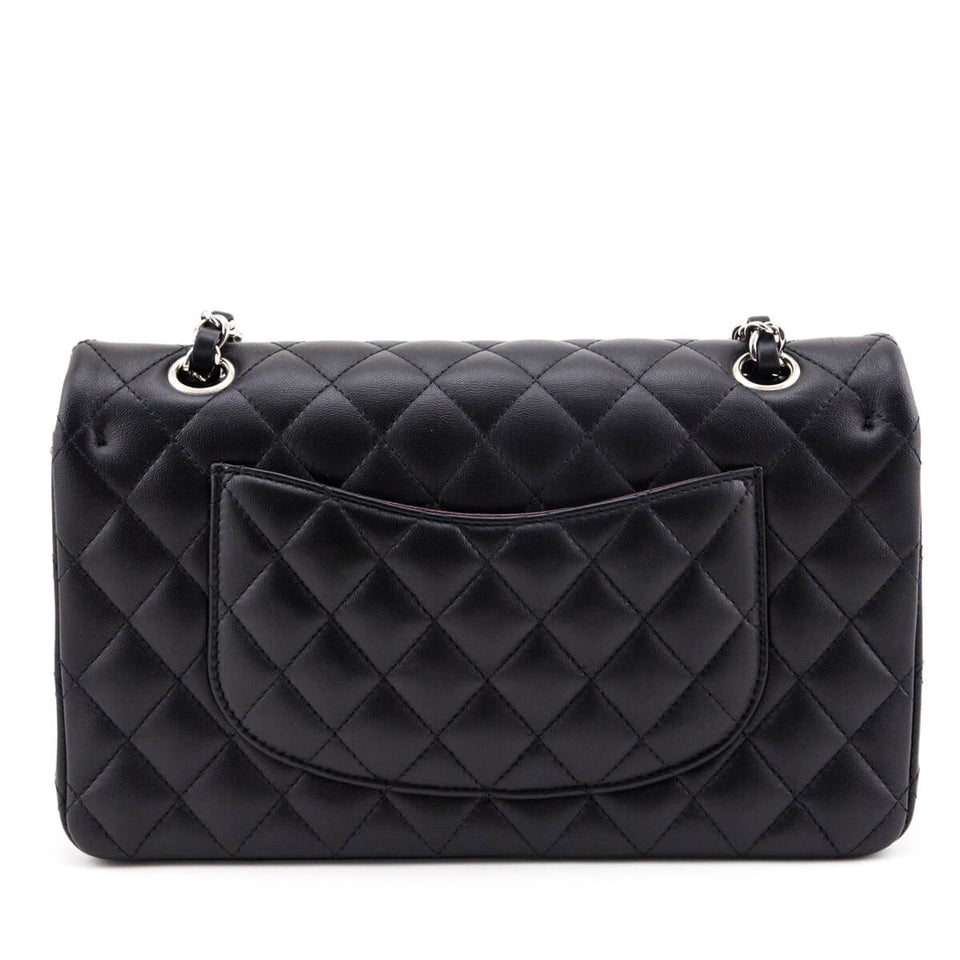 Chanel Black Lambskin Quilted Medium Double Flap