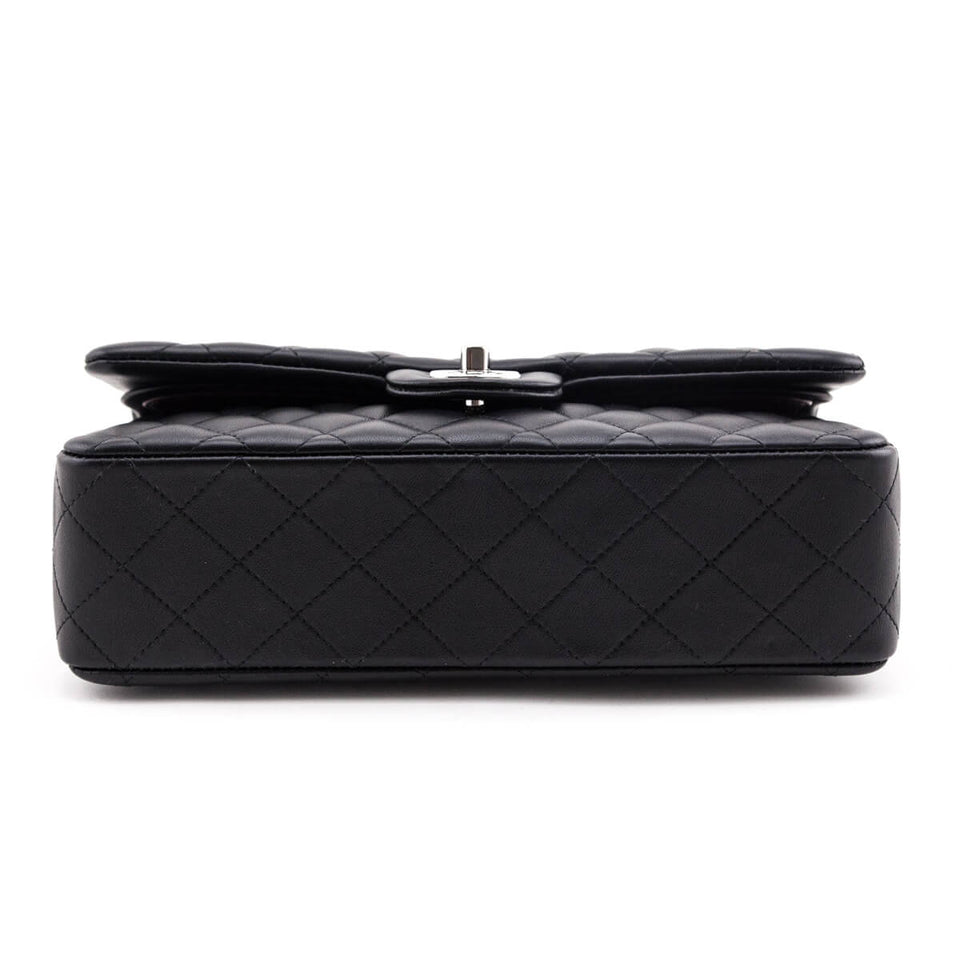 Chanel Black Lambskin Quilted Medium Double Flap
