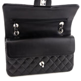 Chanel Black Lambskin Quilted Medium Double Flap