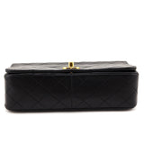 Chanel Black Lambskin Quilted Vintage Small Full Flap Crossbody Bag