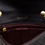 Chanel Black Lambskin Quilted Vintage Small Full Flap Crossbody Bag