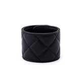 Chanel Black Leather CC Turn-Lock Cuff