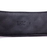 Chanel Black Leather CC Turn-Lock Cuff