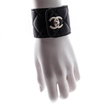 Chanel Black Leather CC Turn-Lock Cuff