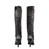 Chanel Black Leather Cap Toe Knee High Boots Size 6.5 | EU 36.5