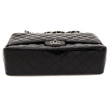 Chanel Black Patent Quilted Jumbo Single Flap
