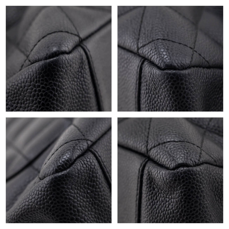 Chanel Black Quilted Caviar Grand Shopping Tote