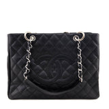 Chanel Black Quilted Caviar Grand Shopping Tote