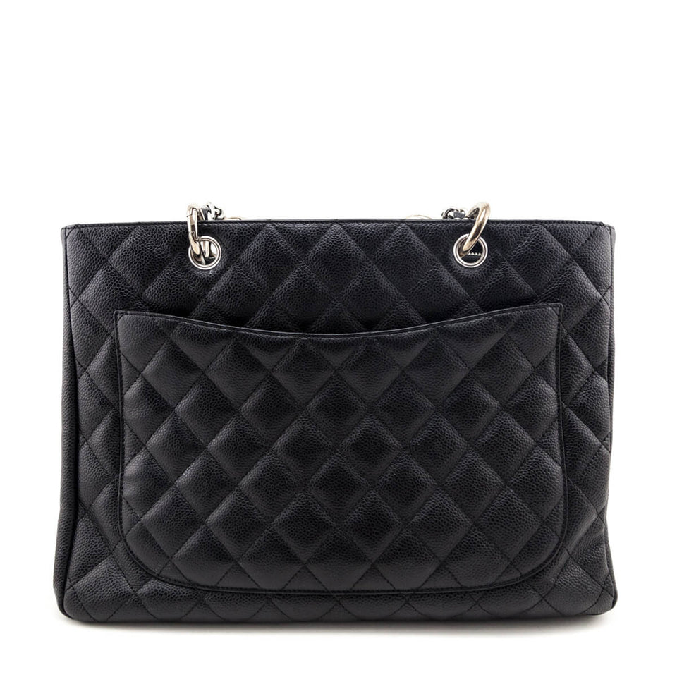 Chanel Black Quilted Caviar Grand Shopping Tote