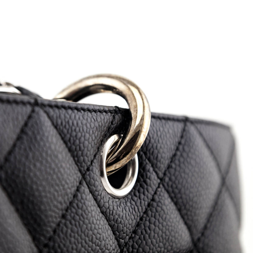 Chanel Black Quilted Caviar Grand Shopping Tote