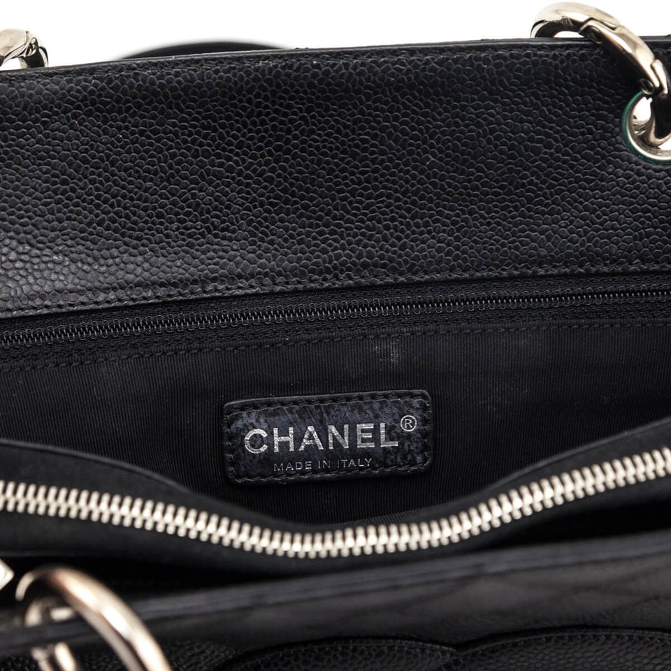 Chanel Black Quilted Caviar Grand Shopping Tote