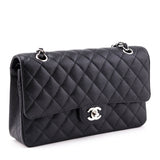 Chanel Black Quilted Caviar Medium Classic Double Flap Bag