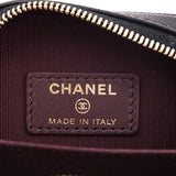Chanel Black Quilted Caviar Zip Around Chain Phone Case