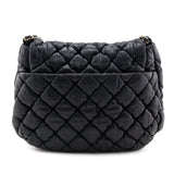 Chanel Black Quilted Lambskin Bubble Large Flap Shoulder Bag