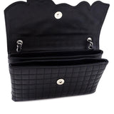 Chanel Black Quilted Lambskin Chocolate Bar Camellia No. 5 Pochette