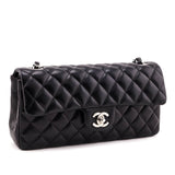 Chanel Black Quilted Lambskin E/W Flap Bag