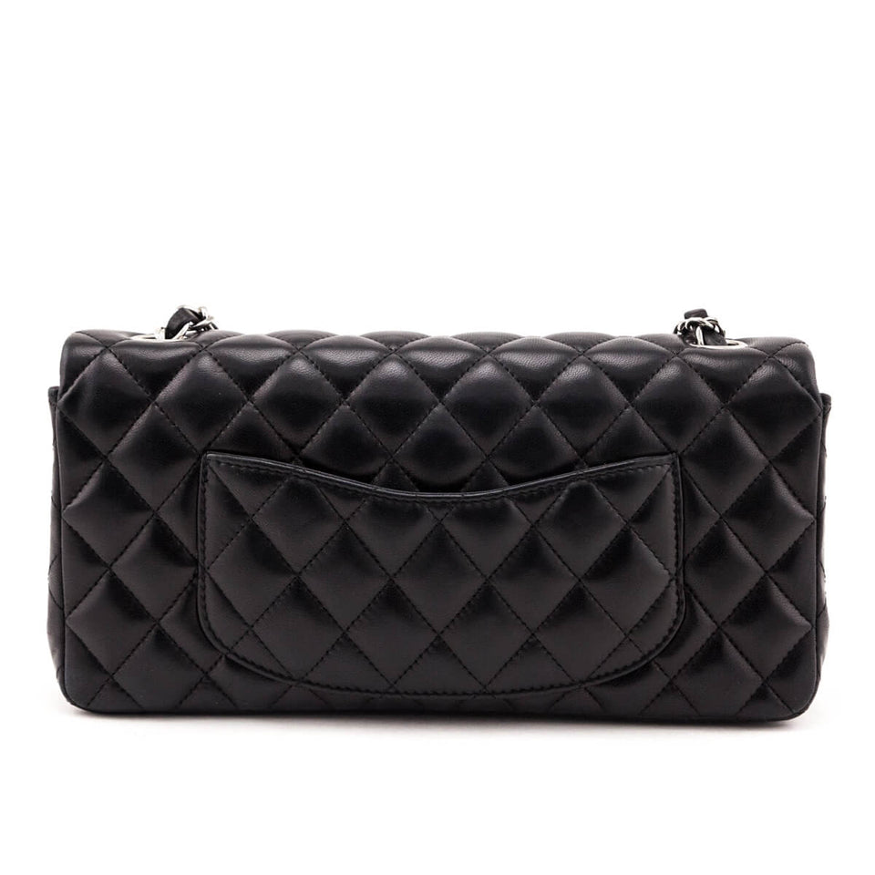 Chanel Black Quilted Lambskin E/W Flap Bag