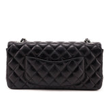 Chanel Black Quilted Lambskin E/W Flap Bag