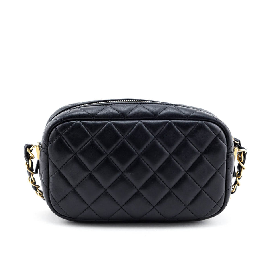 Chanel Black Quilted Lambskin Small Timeless Camera Case
