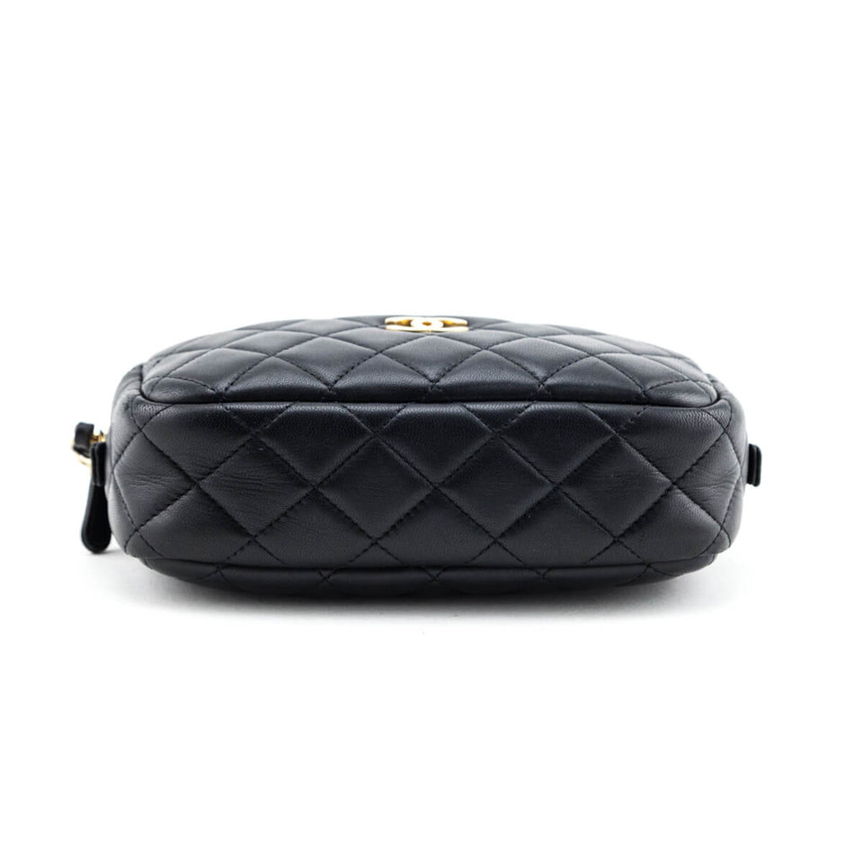 Chanel Black Quilted Lambskin Small Timeless Camera Case
