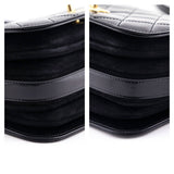 Chanel Black Quilted Shiny Calfskin & Suede Mini Messenger Bag