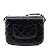 Chanel Black Quilted Shiny Calfskin & Suede Mini Messenger Bag