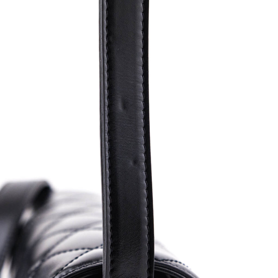 Chanel Black Quilted Shiny Calfskin & Suede Mini Messenger Bag
