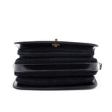 Chanel Black Quilted Shiny Calfskin & Suede Mini Messenger Bag