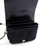 Chanel Black Quilted Shiny Calfskin & Suede Mini Messenger Bag