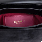 Chanel Black Quilted Shiny Calfskin & Suede Mini Messenger Bag