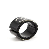Chanel Black Resin Pearl CC Bangle Cuff
