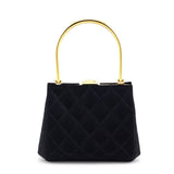 Chanel Black Satin Vintage Quilted Frame Evening Bag