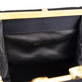 Chanel Black Satin Vintage Quilted Frame Evening Bag
