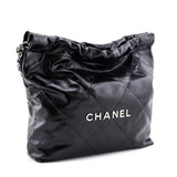 Chanel Black Shiny Calfskin Quilted Small Chanel 22 Bag