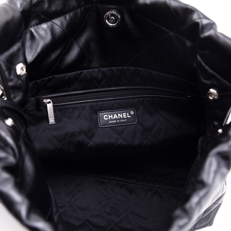 Chanel Black Shiny Calfskin Quilted Small Chanel 22 Bag