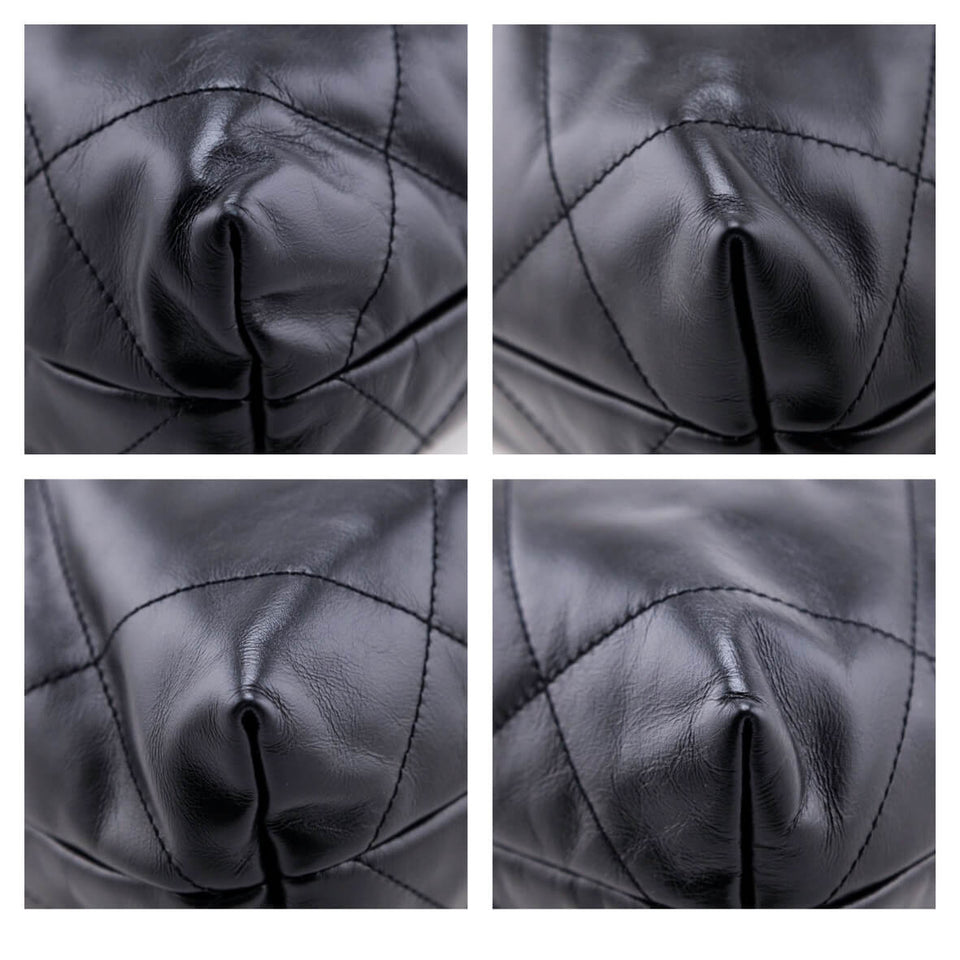 Chanel Black Shiny Calfskin Quilted Small Chanel 22 Bag