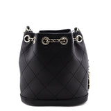 Chanel Black Stitched Calfskin Mini Drawstring Bag GHW